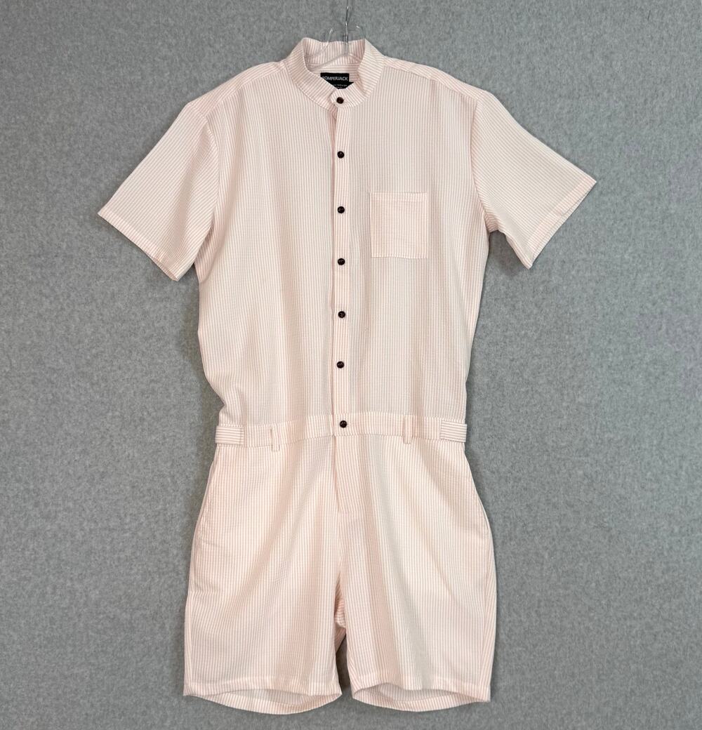 RomperJack Romper Size XL Seersucker Casual Summer Preppy Modern Effortless
